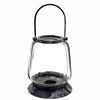 3D Grey Stone Glass Iron Lantern with T Lite