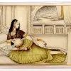 Indian Miniature Portrait of Mughal/Mogul Queen Handmade Indian Art-Painting