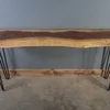 Indian Designing Live Edge black Walnut Solid Wood Console Table With Hairpin Legs