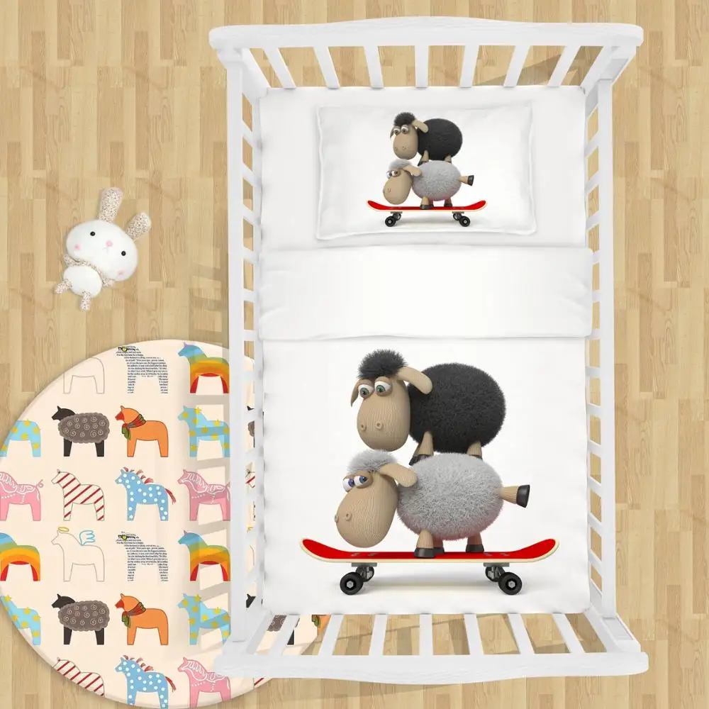 Amazing Skateboard Sheep Friends Perform Trick 3d Baby Comforter
