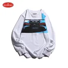 White custom long sleeve t shirt in cotton for boy children with design car printed