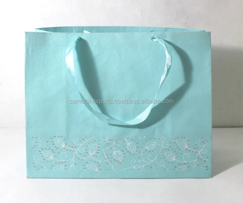custom printing design paper shopping bag with cotton handle