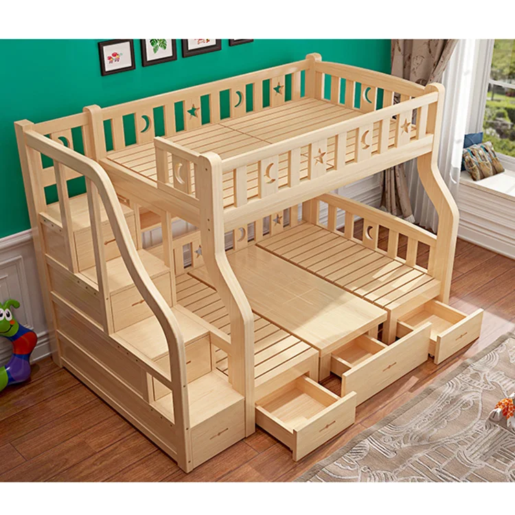 Продвижение продаж новый дизайн дети твердой древесины детская двухъярусная кровать