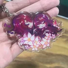 NO MOQ drop glitter epoxy two sided plastic charms printing custom clear acrylic keychain