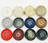 Brown horn effect button polyester 4 holes button plastic horn buton