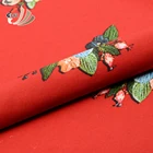 Hot sale polyester spandex red small vintage floral print flower 3d spacer fabric