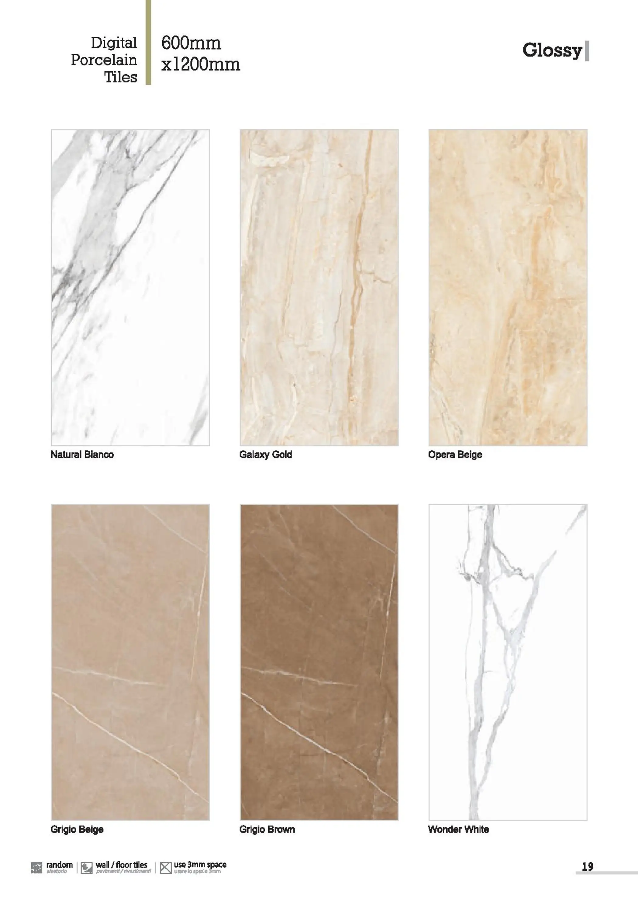 marble look glazed porcelain tile