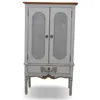 Living Room Furniture - French Shabby Chic Wooden Cabinet With 2 Rattan Doors Furniture For Living Room