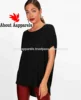 2012 New Fashion oem womans slimming wholesale 100% preshrunk cotton,Women Black Basic Oversized Tee,