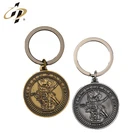 3D Customized antique gold sliver metal military souvenir keyring