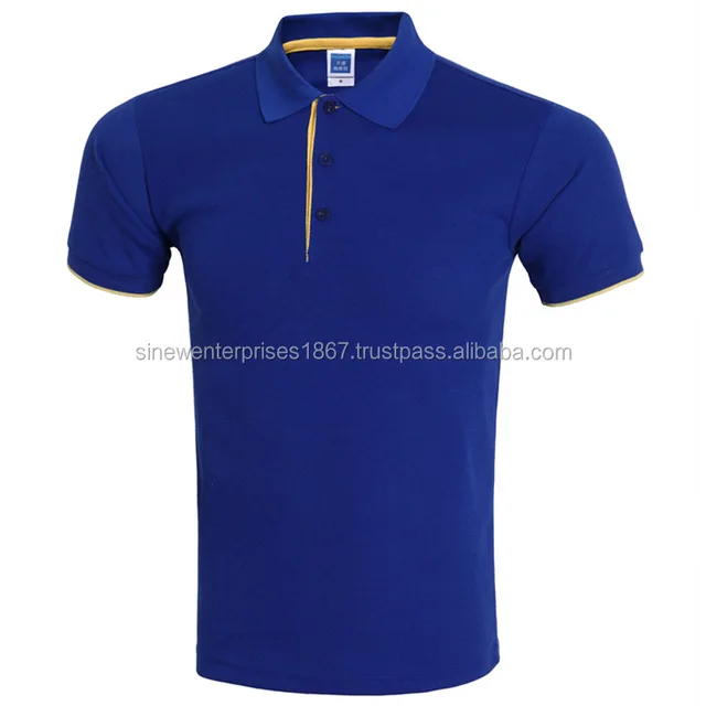 100% polyester micro custom men half sleeves blue shirt with