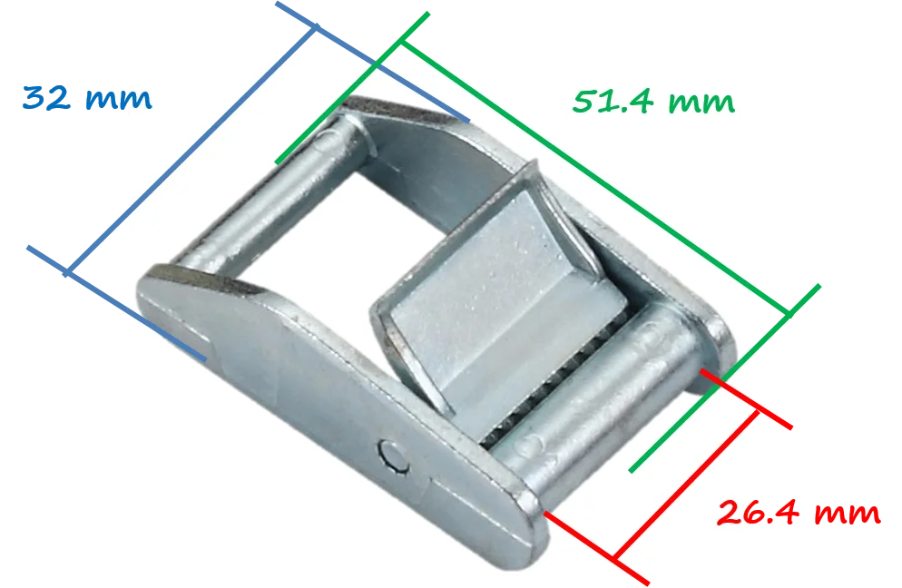 Ratchet strap tie down locking metal cam buckle