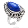 Wholesale Marquise lapis Designer Ring 10K White Gold Pave Diamond Jewelry