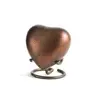 Memorial Classic Brown Heart Engraved with Stand Keepsake Pets Cremation urns with Stand for Funeral Ashes Metal Brass/Aluminum