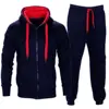 Proeliet Men's Athletic Full Zip Fleece Tracksuit Sports Sets Casual Sweat Suit