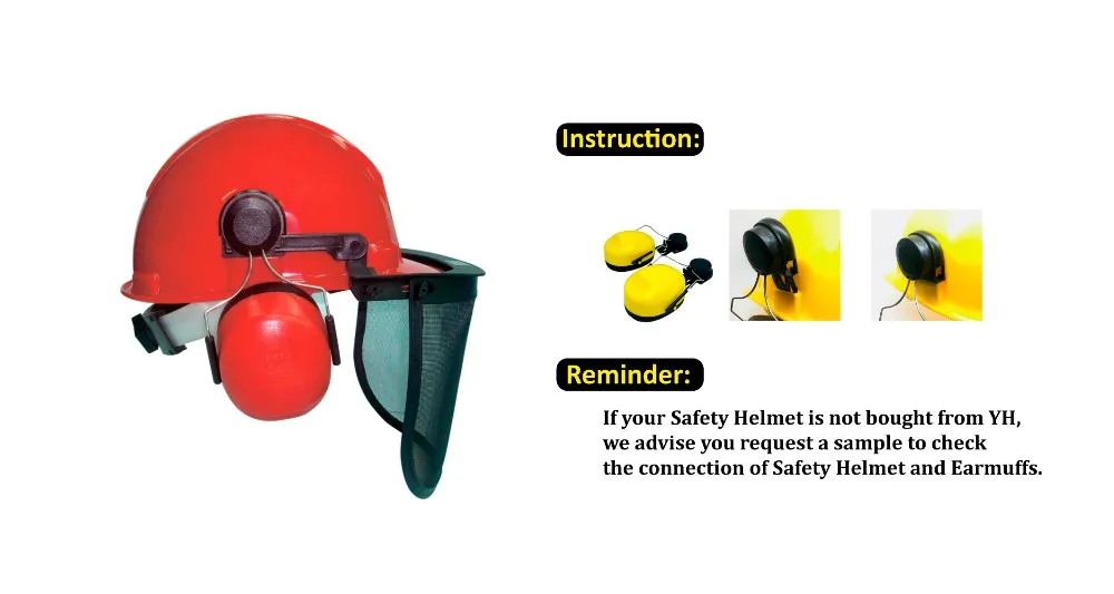 ppe safety helmet soundproof mounted ear muffs for industry