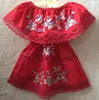 Mexican Peasant Floral Summer New Fashion Wholesale Embroidered Dress Frock With Lace For Cute Little Baby Girl Princess