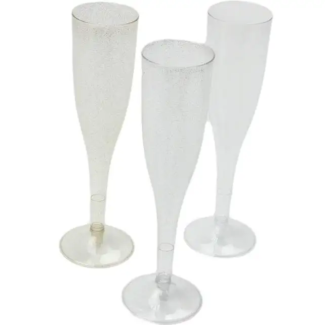 Пластиковые шампанское флейты 5 унц. Прозрачные пластиковые тосты очки одноразовые Свадебные вечерние коктейльные чашки