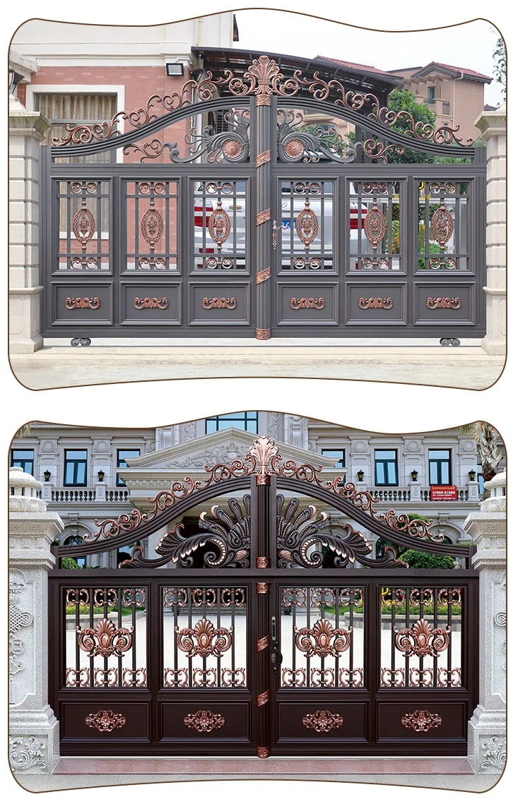 Modern Sliding Residential Car Garage Door View Iron Main Gate