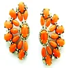 Wholesale Victorian Earring Studded With 14K Gold Silver & Single Cut Diamonds And Coral Fashion Jewelry