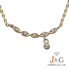 9K, 14K, 18K Solid gold CZ fancy simple design cubic zirconia chain necklace