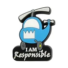 Fashion Cheap Soft PVC Custom Airplane Lapel Pin Badges With Accessory