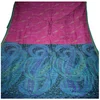 Vintage Pure Silk Printed Saree Pink Floral And Paisley Design Craft Sari