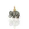 Elephant Pave Diamond Charms Pendant 925 Sterling Silver Jewelry