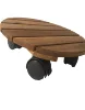 Acacia Wood Round Plant Flower Pot Holder with Wheels
