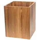 Creative Home Solid Acacia Wood Square Waste Basket Recycle Bin Trash Can Natural