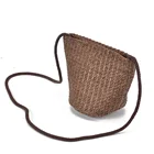 Fashion brown girls decoration mini shoulder pp straw crossbody bag