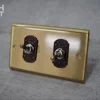 Fancy brass antique wall cover plate on off wall switch