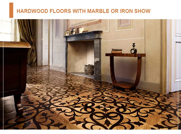 China Manufacturer Inlaid Wood Flooring Design Onyx Marble And