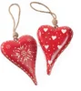 Holidays Decor Red Wooden Hanging Heart