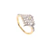 2018 latest special occasion multi colored boat shape cz cubic zircon studded 14k white gold plated lite weight ring
