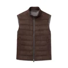 OEM custom new products mens vest Quilted Suede And Cotton Gilet with front zipped pockets man waistcoat