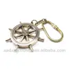 Brass Ship Wheel Marine Nautical Keychain
