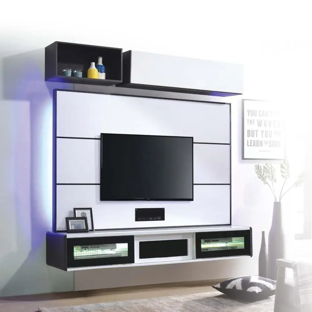 Modular Wall Mounted Black White Tv Entertainment Home Tv