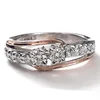 Diamond Band Ring in white & Rose Gold with Certification & Hallmarked