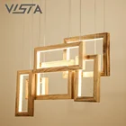 Vintage Decoration LED Pendant Lights Wood Chandelier Lamp