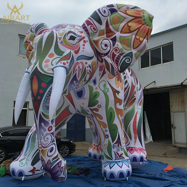 5 m géant gonflable éléphant coloré modèle personnalisé animal gonflable