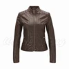 Ladies Slim Fit Light Weight Leather Jacket Dark Brown leather biker jacket brown leather jacket for women