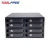 TOOLFREE 2.5 inch 8 Bay SAS 12G SATA 6G Mobile Rack SSD/HDD Enclosure HDD Case Caddy 15mm Tray All Metal