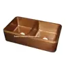 Rounded Apron Front Farmhouse Kitchen Double Bowl Mexican Copper Sink