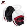White with RedLeather Gel Curved Focus Mitts / Focus Pads /Kick Boxing MMA Strike Curved