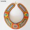 African beaded necklace maasai bib collar neck piece tribal fashion handmade jewelry boho summer yellow necklace Gift for her