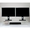 Customized Made Acrylic TV Stand Large Clear Acrylic Dual Monitor Stand with Drawers