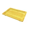 disposable plastic wooden printing pattern food container sushi takeaway box tray with Anti-fog lid