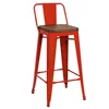High seat 30 inch vintage metal barstools with low back JR-3B30W