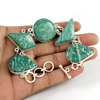 Amazonite gemstone multi shaped bracelet indian handmade craft 925 sterling silver jewelry bracelets wholesaler